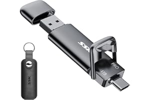 SSK Extreme 1TB SSD USB C Stick up to 1000MB/s,Super Fast Thumb Drive,Dual Drive Type-C + USB A 3.2 Gen 2 External Solid State Drive,USB Memory Stick for iPhone 15/PS4/Android Phone/Tablet/Windows/Mac