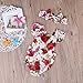 Newborn Kids Baby Girls Clothes Floral Jumpsuit Romper Playsuit + Headband Outfits (6-12 Months)