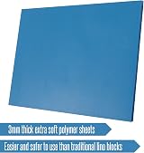 Essential Arts Blue Polymer Blocks 100x150mm Pack of 5 for Relief Printing view 3