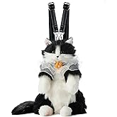 Chongker Stuffed Realistic Cat Plush Backpack, Soft Cat Shaped Backpack with Detachable Straps, Cute Purse Enough Room to Hold Keys, Wallet & Cosmetics, Ideal Gift for Girls,Black