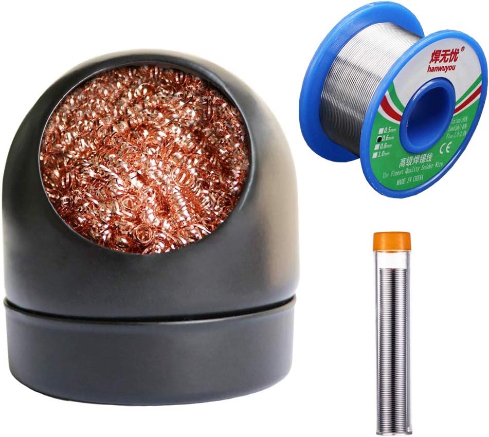 Soldering Iron Tip Cleaner, 0.6 mm Solder Wire (1.76 oz / 50 g), 0.8 mm Solder Wire (0.35 oz