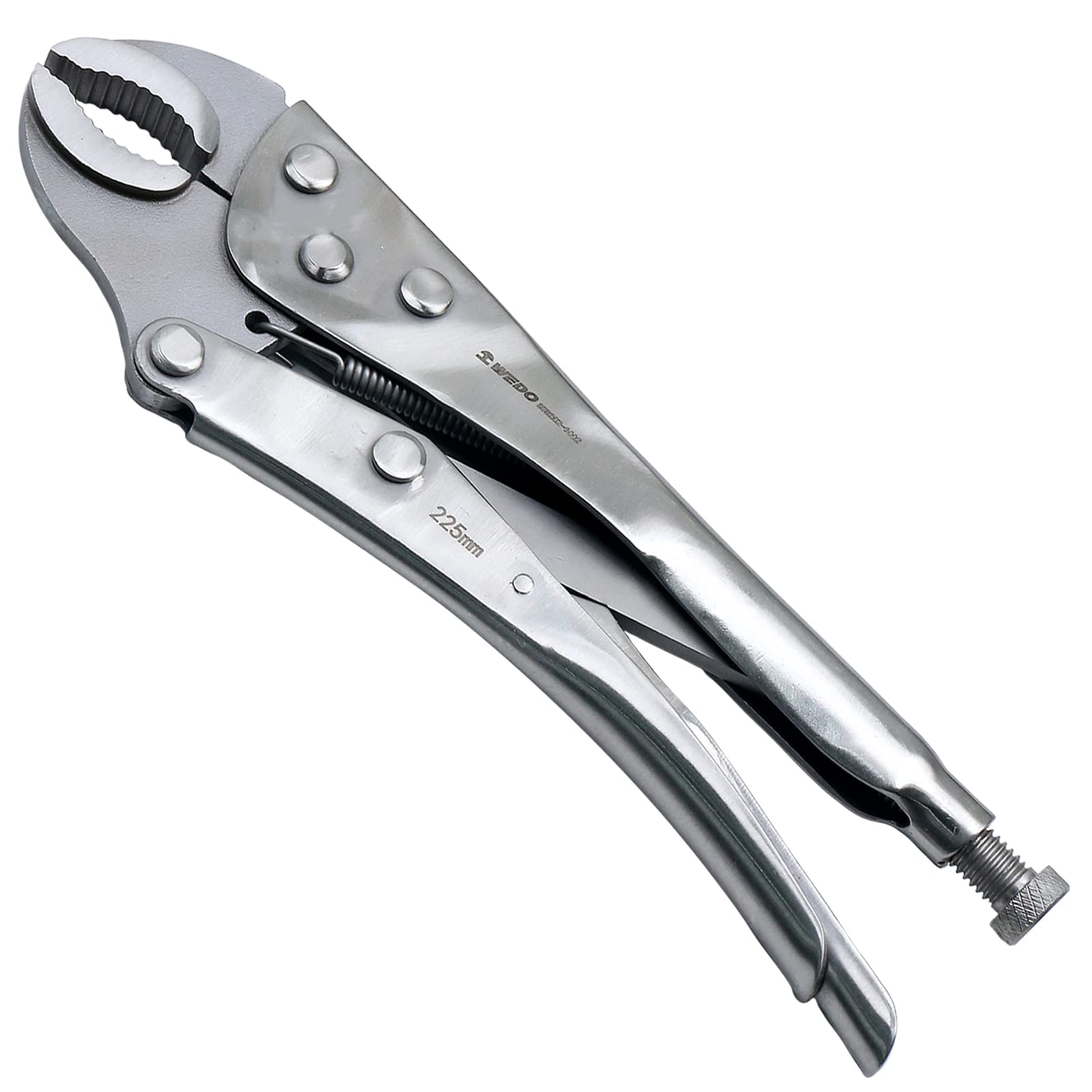 WEDO Stainless Steel Locking Pliers 10" Curved Jaw, Vice-Grip Locking Pliers with Wire Cutter for Tightening, Clamping, Twisting, Turning (10 inch, SS420)