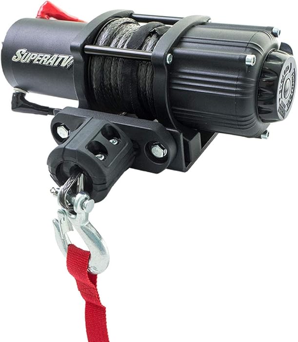 SuperATV Electric 12V 3500 lb Black Ops UTV / ATV Winch Kit | Includes 50 ft. Synthetic Rope - Wireless Remote - Aluminum Hawse Fairlead - Plus More