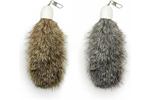 ZAYLUMO 2 Pack Natural Rabbit Fur Cat Toy Refills – Silent Interactive Cat Toys for Indoor Cats, Handmade Replacement Heads w