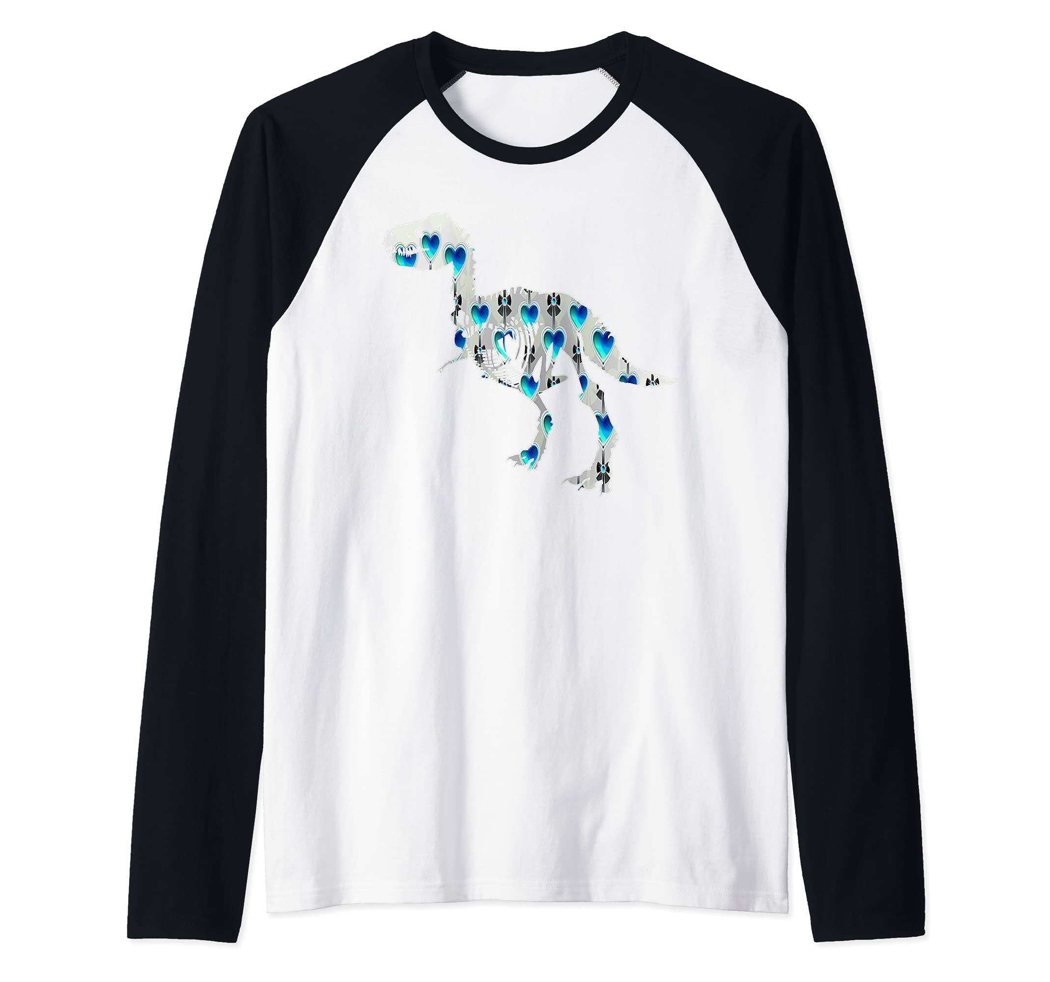 Tyrannosaurus Rex Animal T-Rex Creepy Dinosaur Raglan Baseball Tee