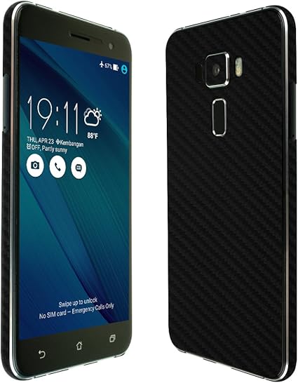 Amazon Com Skinomi Black Carbon Fiber Full Body Skin Compatible With Asus Zenfone 3 Ze5kl 5 2 Inch Full Coverage Techskin With Anti Bubble Clear Film Screen Protector