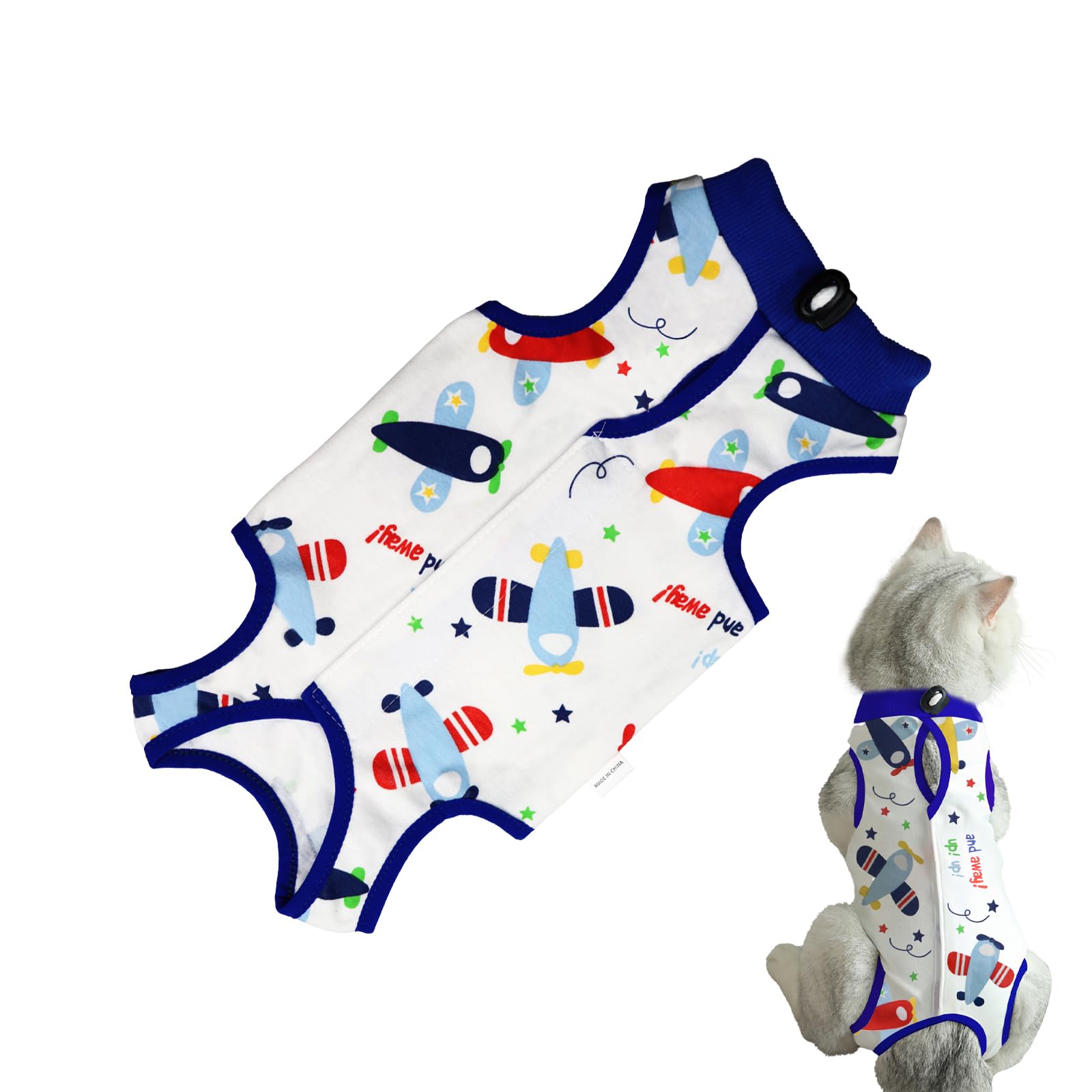 Cat Professional Recovery Suit，Body Suits for Abdominal Wounds or Skin Diseases，E-Collar Alternative for Cats, Onesie Cat Clothes After Surgery Collar & Cone Alternative — image 1