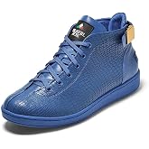 TRAVEL FOX Men's Malibu Nappa Leather Round Toe Lace-Up High-Top Sneakers