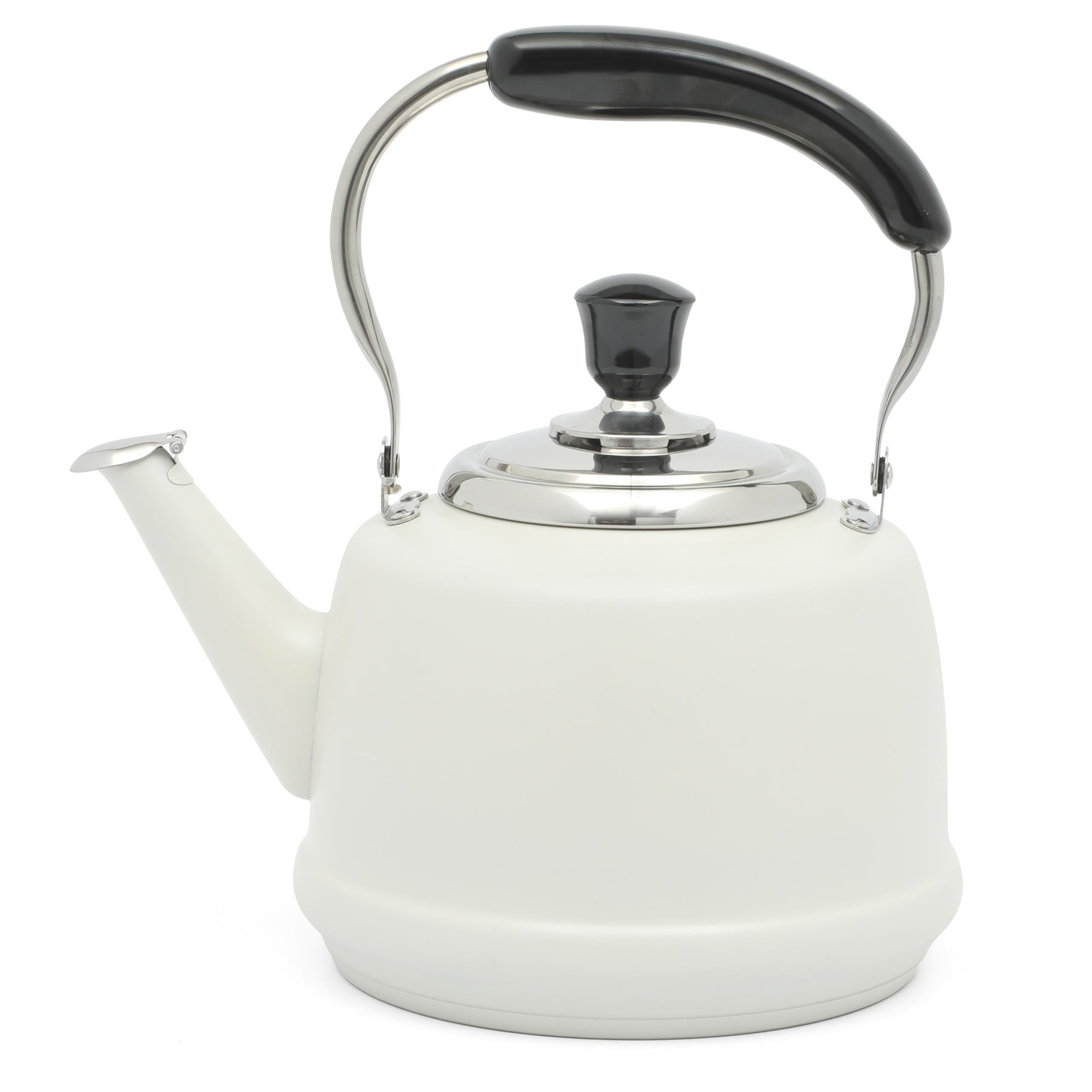 Photo 1 of Martha Stewart Kingstree Large 2 Qt Heavy Gauge Stainless Steel Tea Kettle - Linen White Exterior
