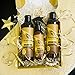 Premium Nature Argan Oil Hair Treatment Gift Set: Moroccan Argan Oil Shampoo, Conditioner & Heat Protectant Spray - Sulfate Free, Peach Scent, Damaged & All Hair Types, 3 Value Pack
