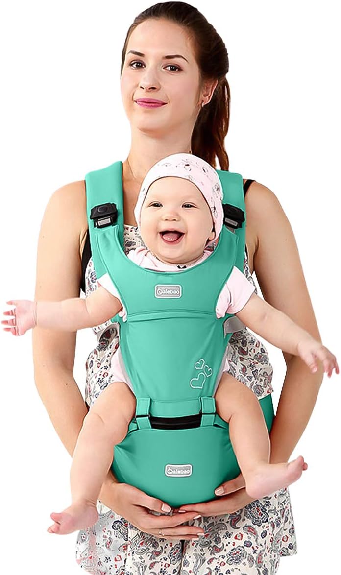 SONARIN Front Premium Hipseat Baby Carrier, Multifunctional, Ergonomic, 100% Cotton, Butterfly Rotary Buckle - Image 4