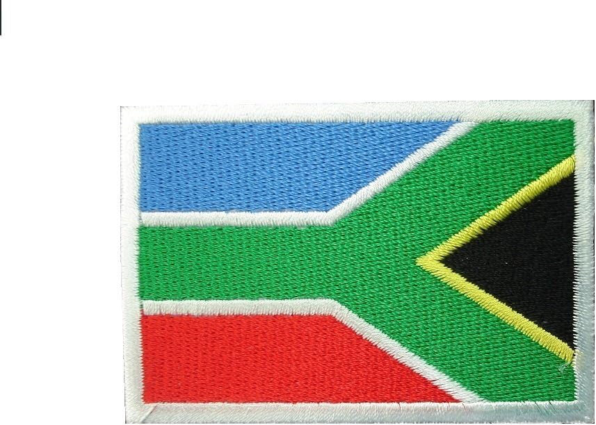Lot of 2 SOUTH AFRICA Flag Iron On Patch Applique Motif Country African Decal 2.7”x1.9”