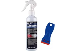 LLPT Adhesive Remover 8.8 fl oz with Plastic Scrapper Surface Safe Removes Labels Stickers Decals Adhesive Tape Residue Tar Grease Chewing Gum (49503-1)