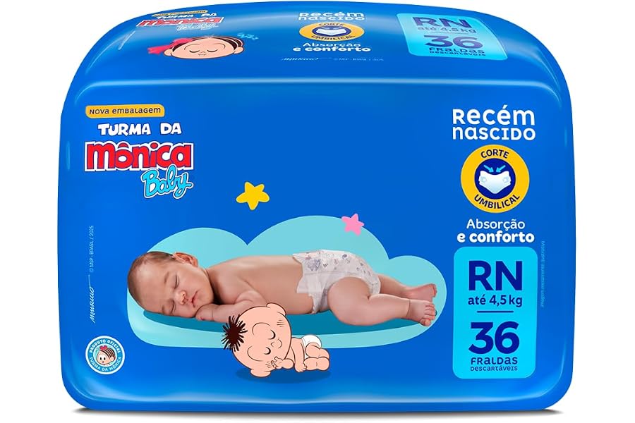Fralda Turma da Mônica Baby Jumbo RN 36 Unidades