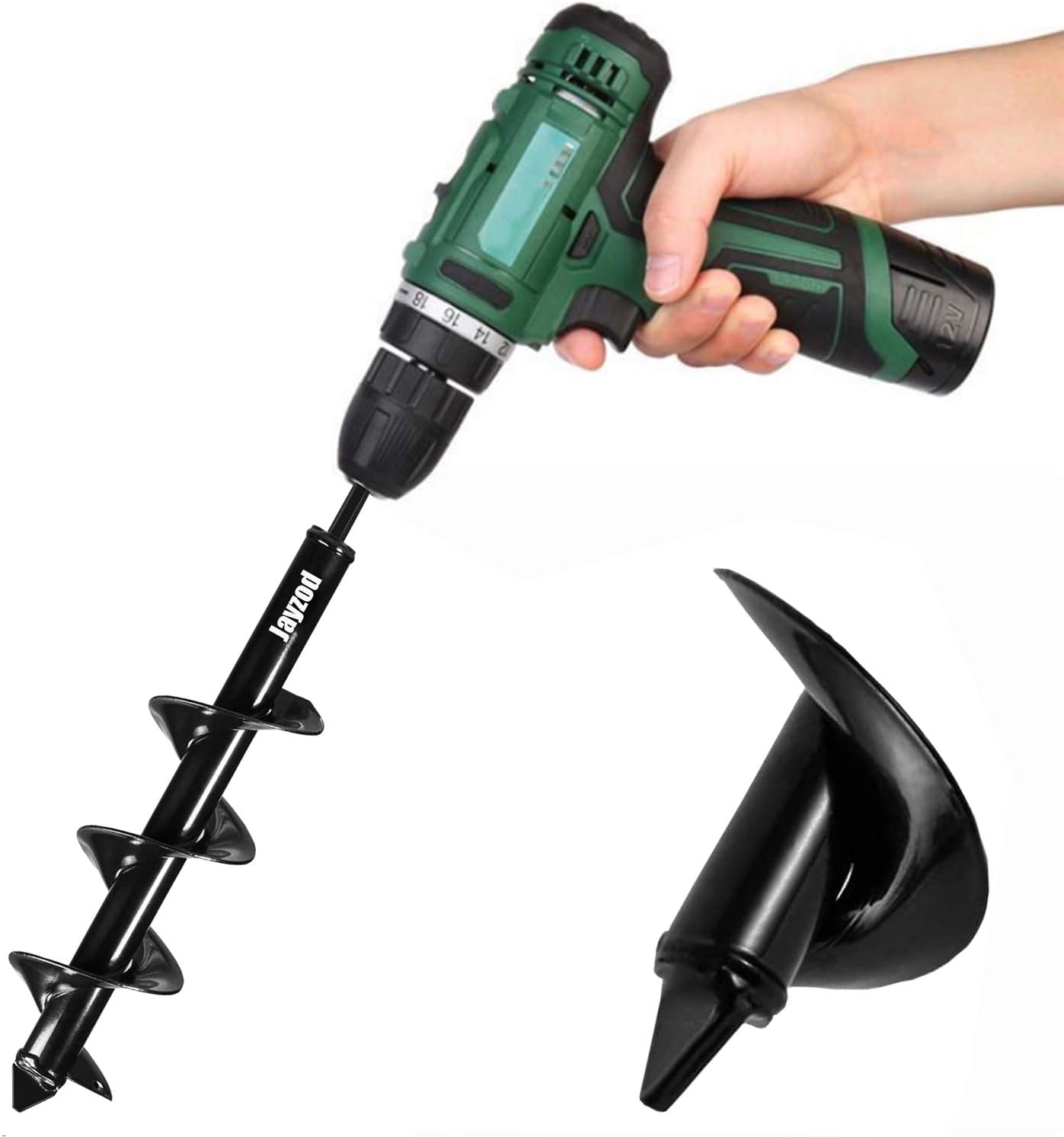 Jayzod Auger Drill bit for Planting 4"X25" Garden Auger Spiral Drill Bit,Bulb & Bedding Plant Augers,Plants Drill bit for 3/8” Hex or Larger Drill: Home Improvement