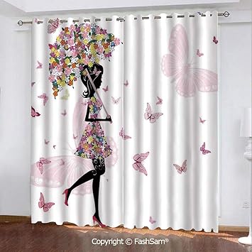 Amazon Com Fashsam Blackout Curtains Set Room Darkening Drapes