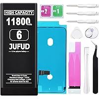 Replacement Battery for iPhone 6, 11800mAh high-Capacity Zero-Cycle Lithium Polymer Battery [Say Goodbye to Frequent Charging