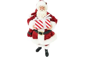 GEDLIRE 11 inch Christmas Santa Claus Figure, Standing Santa Claus Figurine Christmas Ornament with Gifts Bag, Christmas Indoor Decorations and Gift, Holidays Centerpiece Home Decor