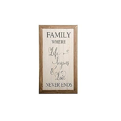 Buy K K Interiors White Wood Barn Board Life Begins Wall Sign