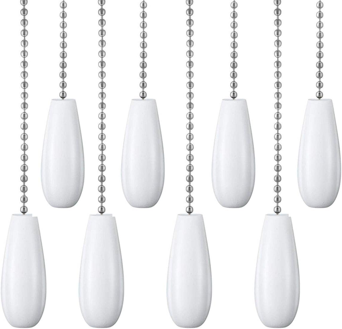 Ceiling Fan Chain Pulls Decorative Extension 12 Inches White Color