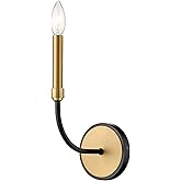 Z-Lite 479-1S-MB-OBR Haylie Wall Sconce, 1-Light 60 Watts, Matte Black and Olde Brass