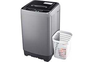 Anypro Portable Washing Machines 17.8LBS Full Automatic Clothes Washer and Spinner Combo with 10 Programs and 8 Water Levels, Compact Laundry Wash Spin Dryer for Apartment RV Dorm Home, Grey
