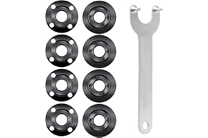 JMHNEWHOPE 9 Pcs Angle Grinder Nuts, 1 Angle Grinder Wrench Spanner and 8 Angle Grinder Flange Nuts, 5/8-11 Grinder Flange Angle Metal Lock Nuts Compatible with Dewalt Milwaukee Bosch Makita Metabo Ryobi