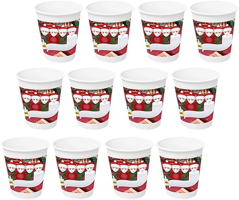 Amazon Co Jp Tomaibaby クリスマスパーティー紙コップ 個の使い捨て飲用カップパーティークリスマスパーティー用品用 クリスマス紙コップ 4人 ホーム キッチン