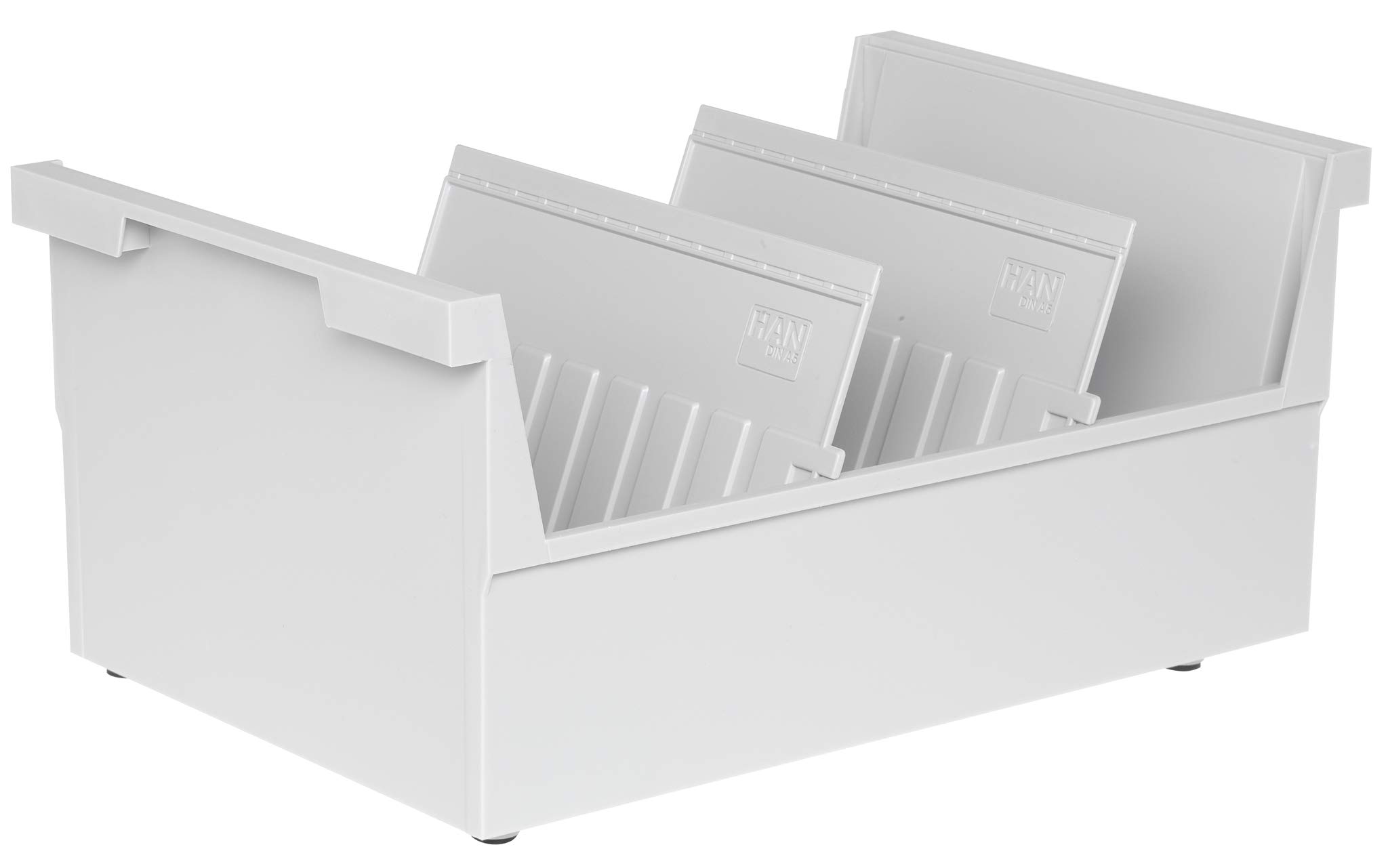 HAN 855-0-11, Suspendable box A5 landscape, for 1,000 cards, with 2 support plates, light-grey