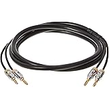 Amazon Basics Banana Plug 16AWG Speaker Cable Wire, CL2 Rated with Gold-Plated Banana Tip Plugs (4mm), 99.9% Oxygen-Free, 6 F