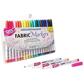 Tulip Fine-Tip Fabric Markers, Rainbow, 20 Pack | Fine-Tip, Permanent Color, Clothing, T-Shirts, Bags &amp; Fabric Crafts