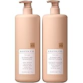 Kristin Ess Signature Shampoo and Conditioner Set with Pumps | Daily Sulfate Free, Color Safe, Hydrating, Moisturizes, Adds Softness & Shine - Pear Fragrance, 33.8 fl oz each 2-pack