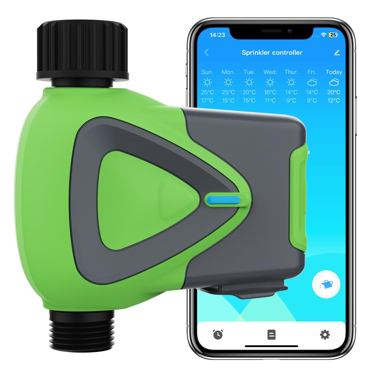 Photo 1 of *REQUIERES HUB/ NOT INCLUDED* Water Timer for Garden Hose, Smart Hose Sprinkler Timer with Tuya/Smart Life App(Zigbee Connection), GreenVation Plant Automatic Watering System for Yard Outdoor Irrigation (Green Zigbee) (ZB Green)