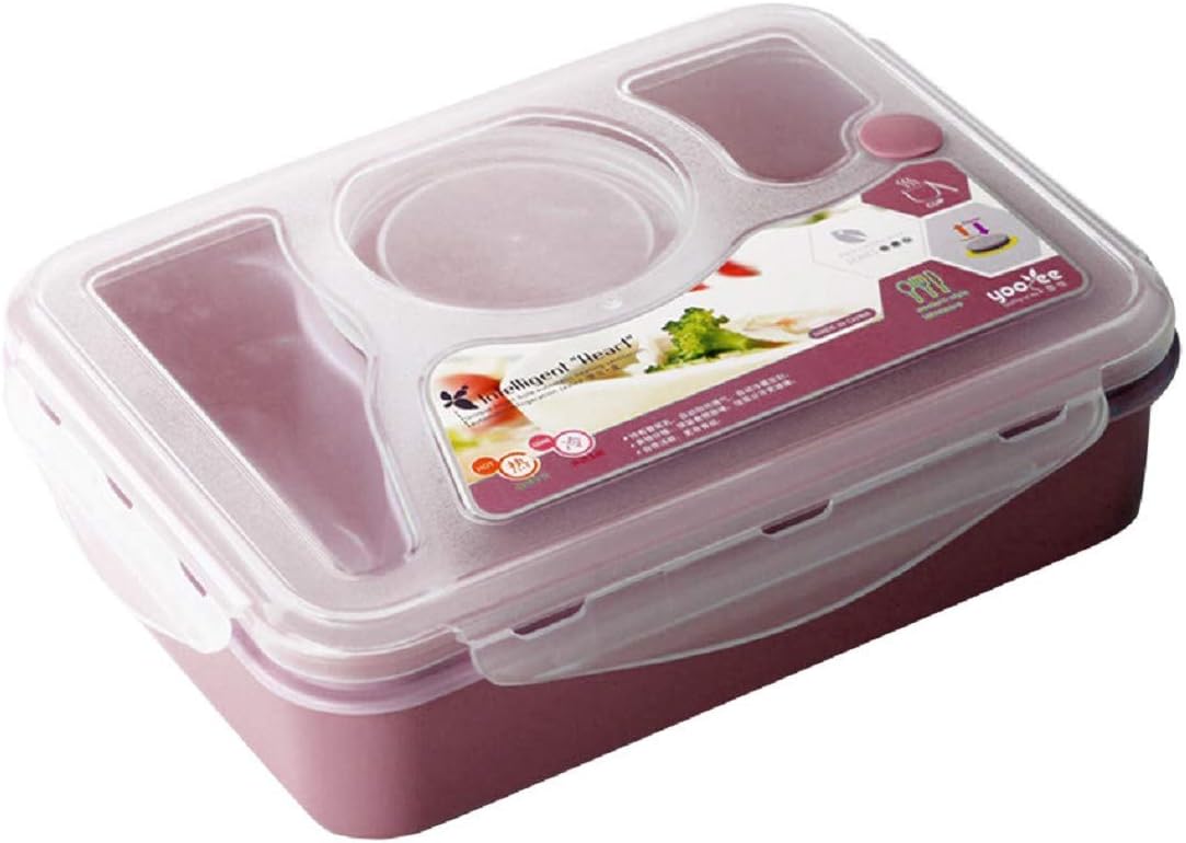 Tsmile Leak Proof 4 Compartment Microwave Oven Heating Lunch Box for Baby Kid Student Storage Box Container BPA-Free