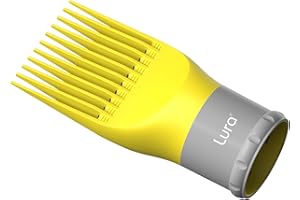 LURA Blow Dryer Comb Attachment,Blow Dryer Attachment For Hair Dryer Nozzles From 1.7 To 2.1,Hair Dryer Comb Attachment For Black Hair,Hair Straightening Pic Attachment(yellow)