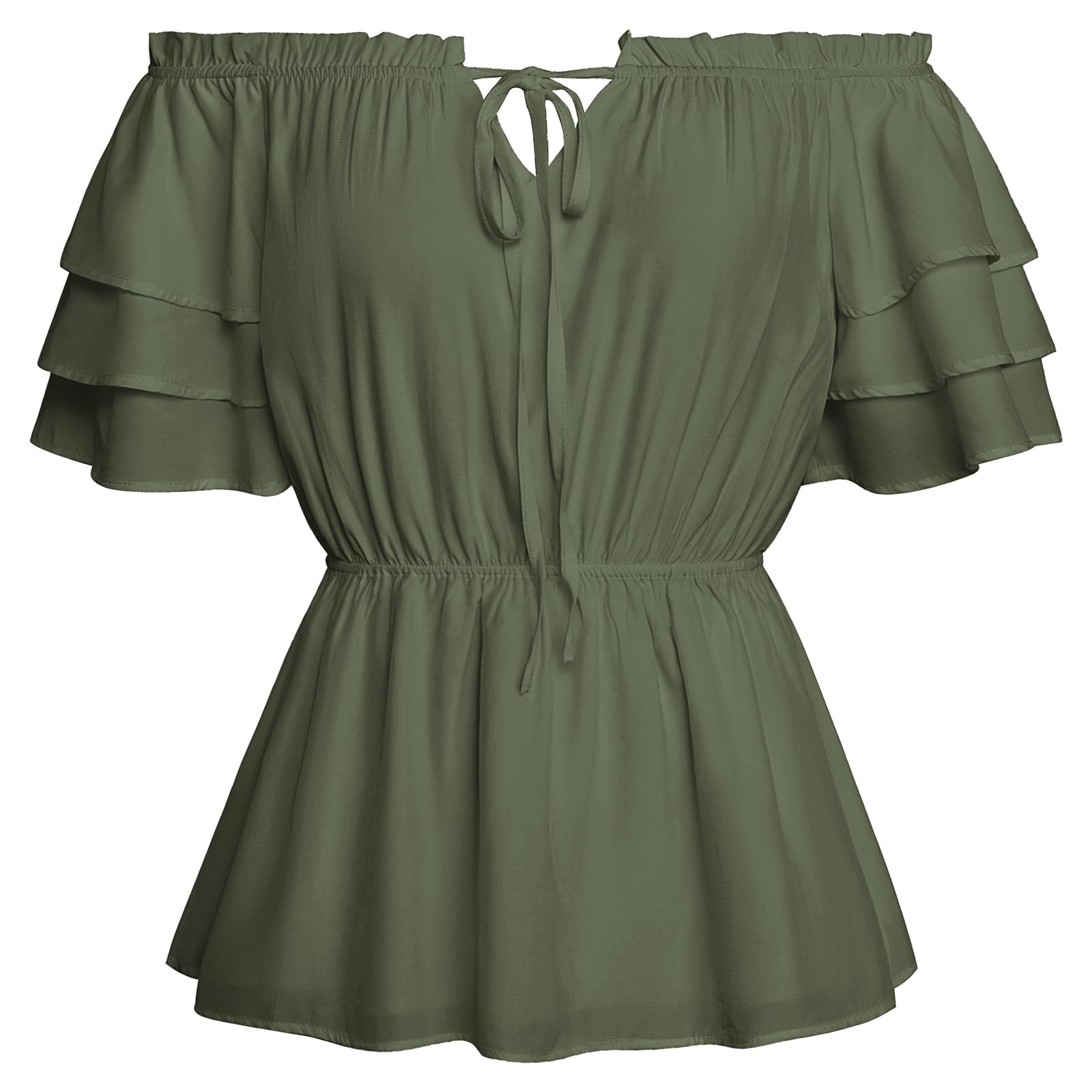 SCARLET DARKNESS Women Ren Faire Pirate Shirt Cosplay Halloween Carnival Party Top Olive Green XXL