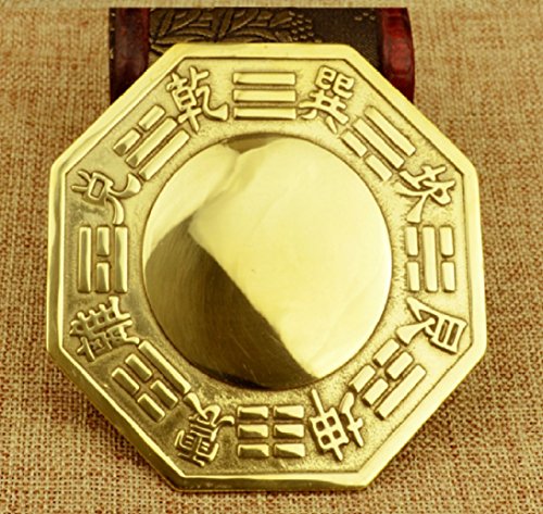 Borispaper Feng Shui Bagua Metal Brass Mirrors 4.7 Inch Convex