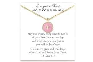 GINAZL Colorful Cross Necklace for Women Girls, Valentines Day | Birthday | First Communion | Christmas Gift | Easter Gifts