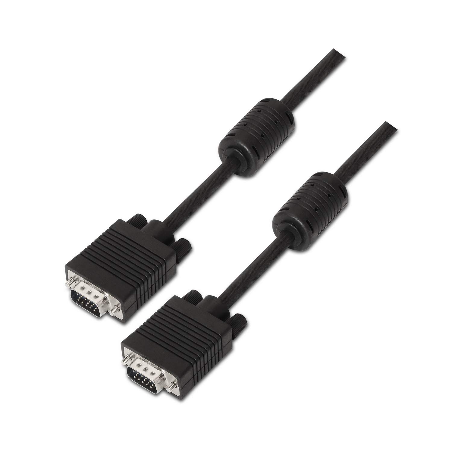 AISENS A113 – 0072 – SVGA CABLE WITH FERRITE CORES HDB15/macho-hdb15/Male, 3 m, for Monitor/TV/Projector – Black