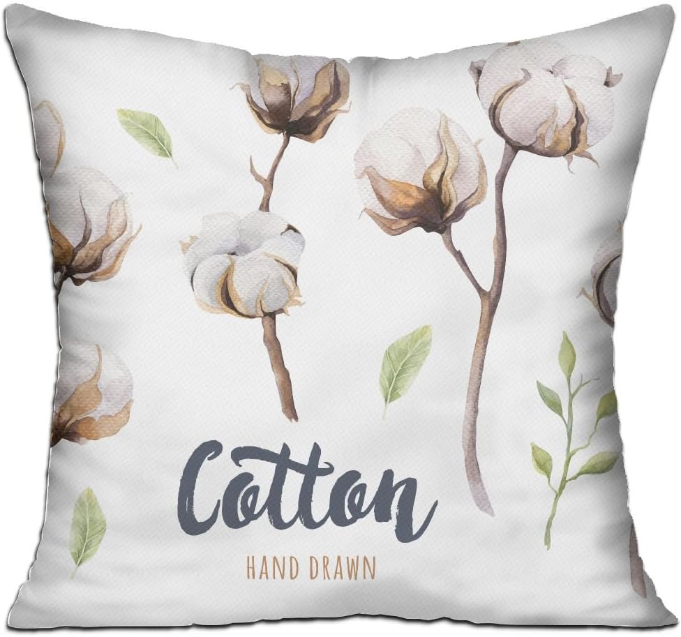 Xxxon Set Of Hand Drawn Watercolour Cotton Boll Isolated Exquisite Sofa Pillow 18x18