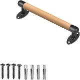 SELEWARE 16 Inch Wood Handrail Indoor Stairs Wall Mount 1.3 Inch Round view 2