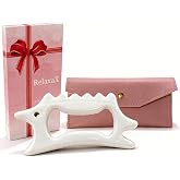 RelaxaX Ceramic Guasha Tool for Face Body Gua Sha Tools Facial Massage Lift | Multipurpose Beauty Tool for Face Lift Skincare Contour Sculpting Fascia Reshape Anti Cellulite Spa and Full Body Skin Care