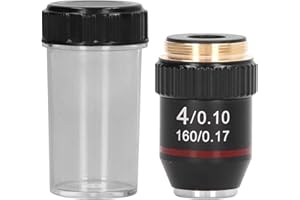 WALFRONT 4X Achromatic Microscope Objective Lens High Power Microscope Lens RMS Eyepiece Replacement 20.2mm Interface