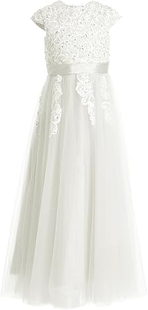 long white flower girl dresses