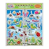 Insects & Bugs (by Incredible Gel and Window Clings) - Reusable Puffy Stickers for Kids and Toddlers - Ladybug, Butterflies and More for Rooms, Walls, Bedrooms, Windows, Classrooms, Plane Travel