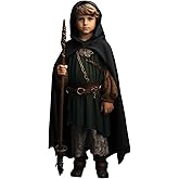 Renaissance Costume for Boys Kids Medieval Cloak With Hood Halloween Ranger Wizard Elven Hooded Cape Robe