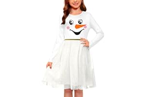 BESSERBAY Girls Ugly Christmas Dresses Long Sleeve Ruffle Layered Tutu Tulle Dress 4-12 Years