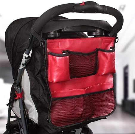 Amazon 主催者 ベビーカーバッグ耐久性のあるナイロン収納バッグ多機能60 34cm車の後部座席 Red トランク 車 バイク