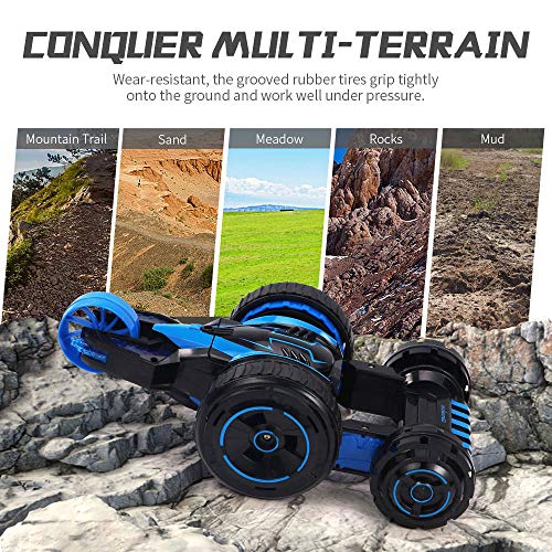 Remote Control Car RC Stunt Car Monster Truck 6CH Double Sided Remote Car for Boys Girls Adults, 2.4GHz Radio 100 Feet Remote Control Range, 360° Spin Flip Rotate, 3 / 4 / 5 Wheel Multi-Drive - Thumbnail 4