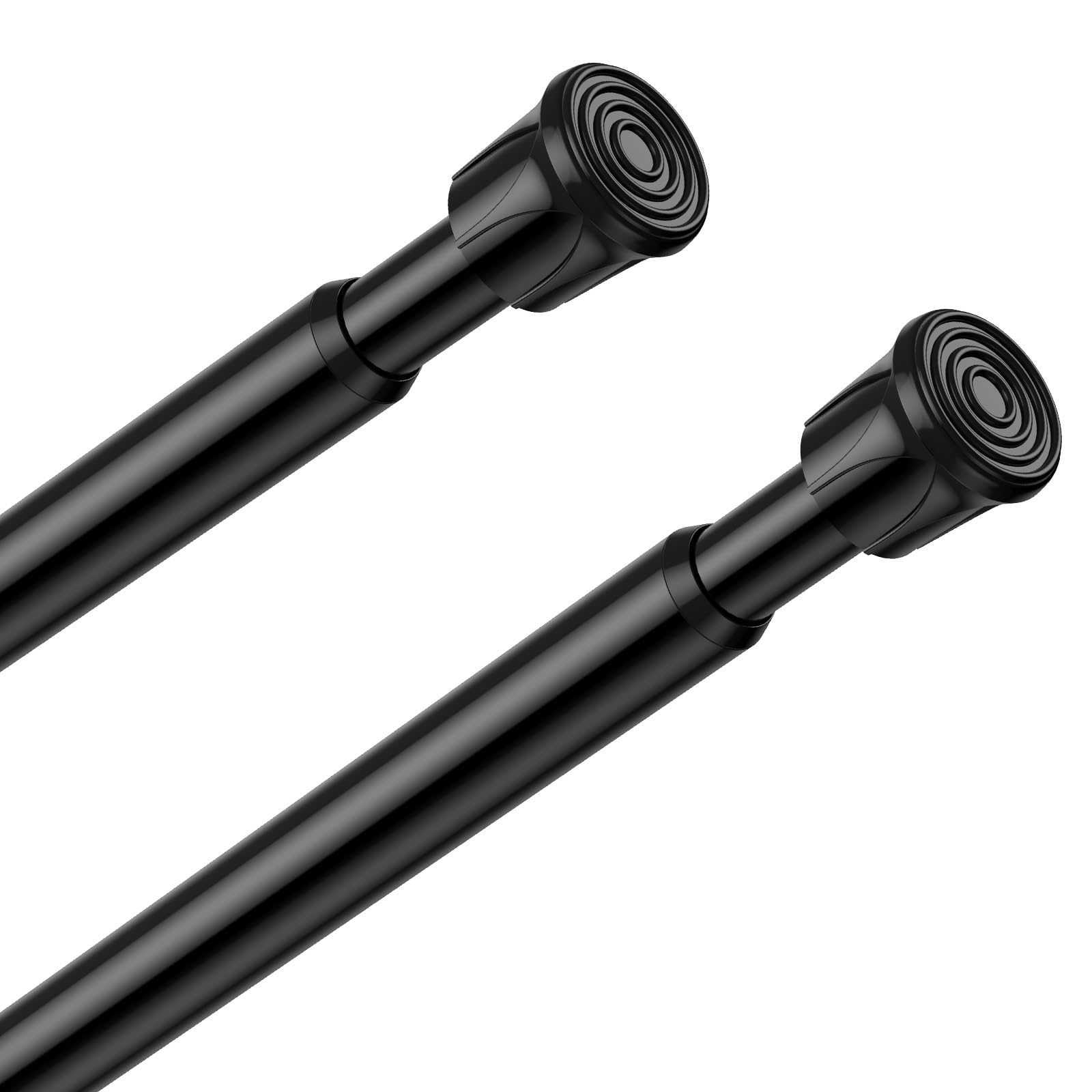 Photo 1 of 2 Pack Spring Tension Rods 28-48 Inches,5/8" Diameter Black Spring Loaded Curtain Rods,Adjustable Small Short Tension Curtain Rod for Windows,Kitchen, Doorway,Bathroom,Cupboard Bars